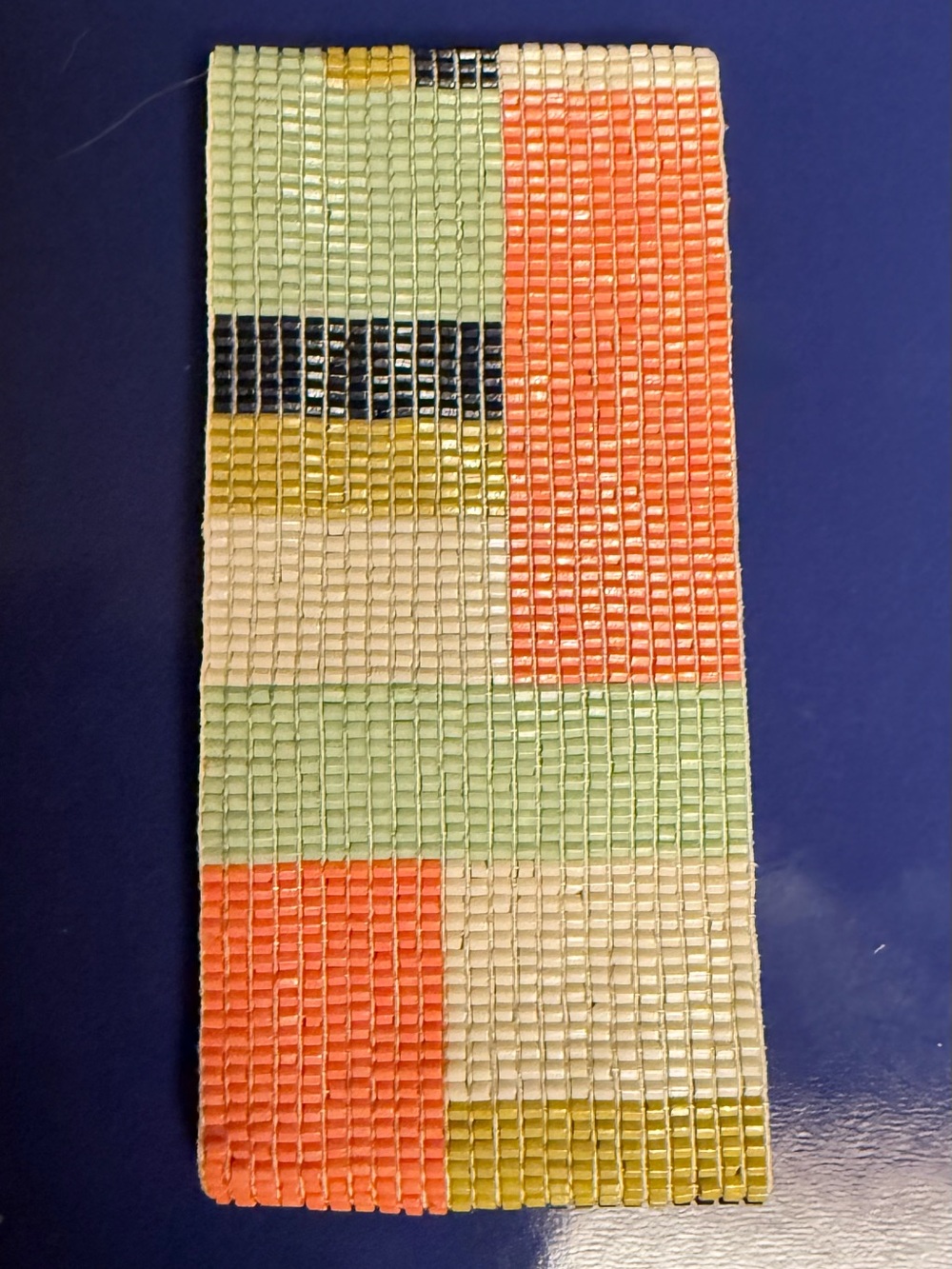 Beaded Rectangular Colorblock Wrist Wrap - Coral, Mint & Cream